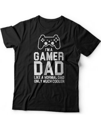 Футболка в подарок для папы с надписью "I'm a gamer dad (like normal dad, only much cooler)"